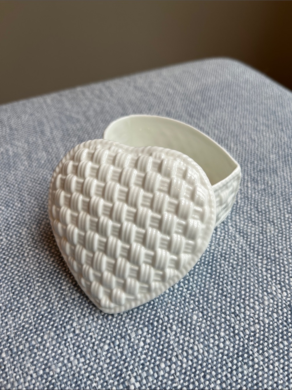 Tiffany & Co Heart Trinket Box Woven Weave Sybil Connolly Ireland Lid